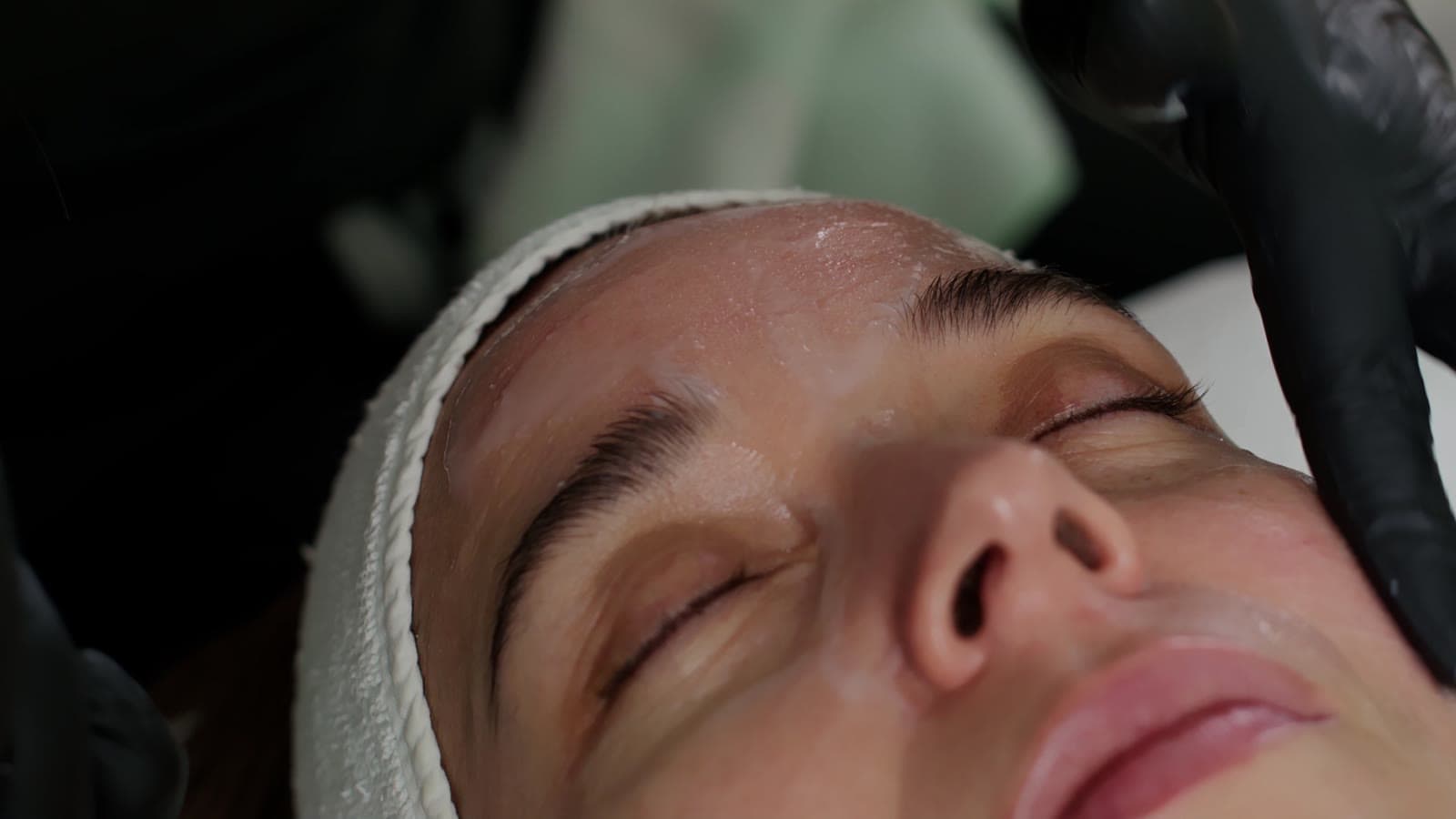 A calming facial treatment in progress